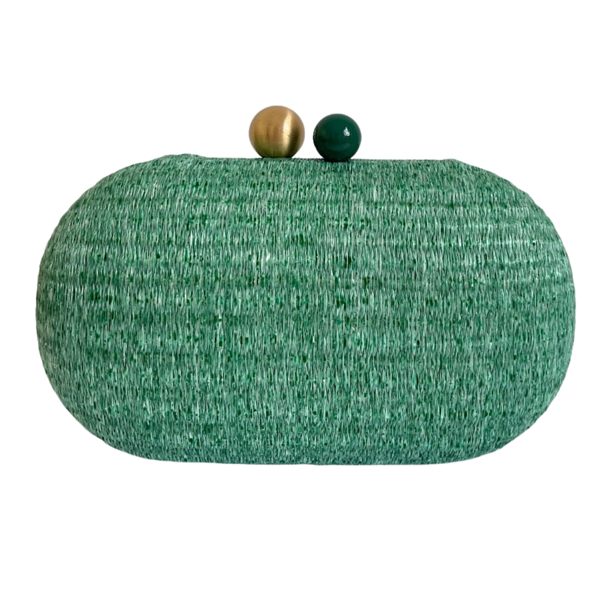 Bolsa de Festa Clutch Palha Oval Verde Turquesa