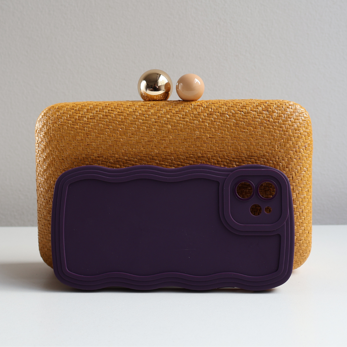 Bolsa Clutch Festa Palha Amarelo Mostarda