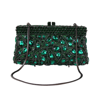 Bolsa Festa Clutch Pedraria Strass Verde