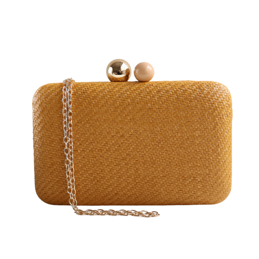 Bolsa Clutch Festa Palha Amarelo Mostarda