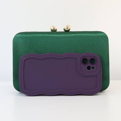 Bolsa Clutch Festa Cetim Verde