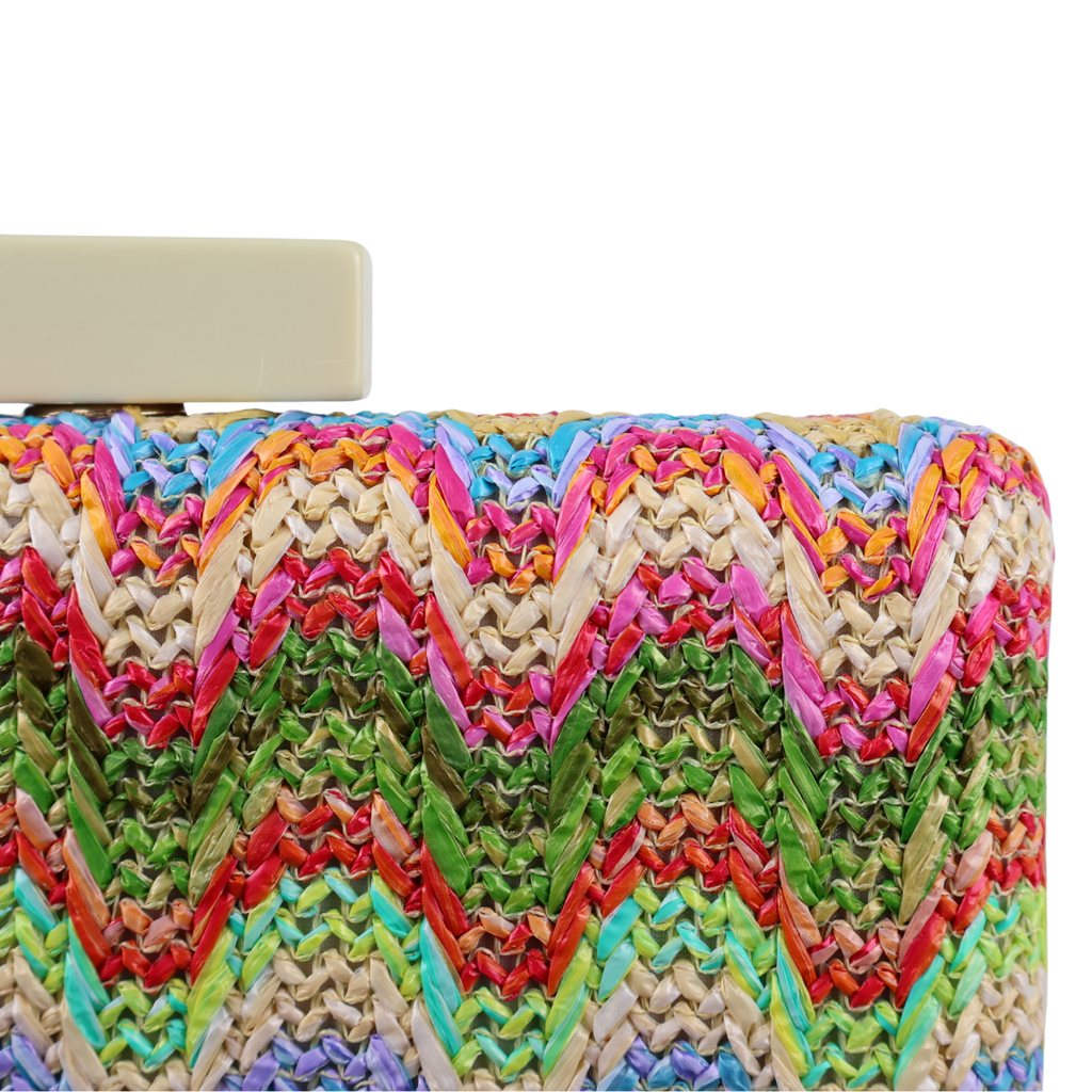 Bolsa de Festa Clutch Palha Colorida
