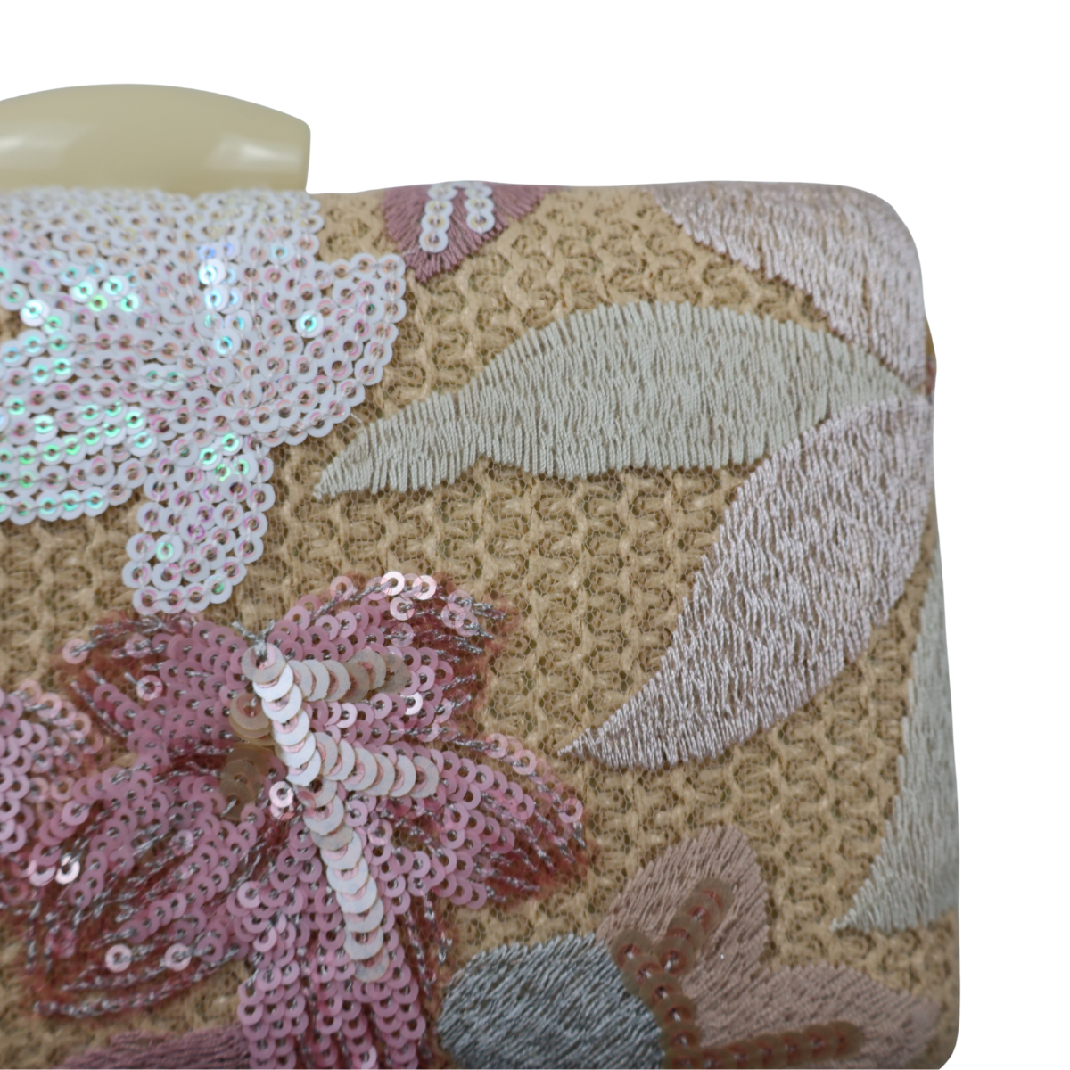 Bolsa Clutch Festa Bordada Flores Rosa
