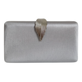 Bolsa Clutch Festa Tecido Fecho de Folha Prata - ReUse