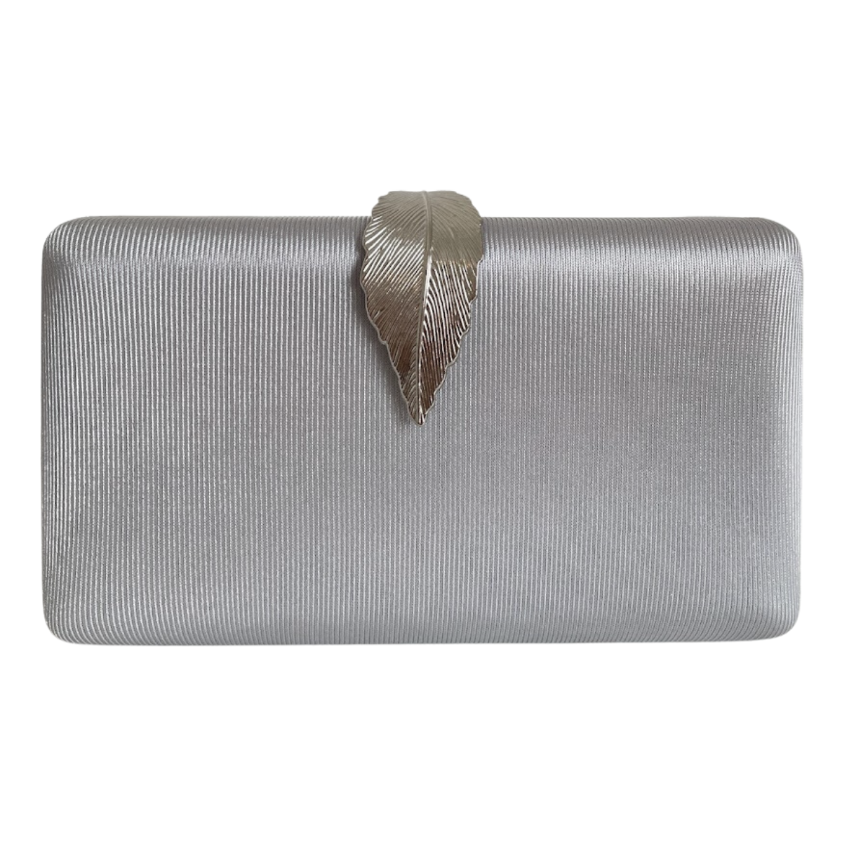 Bolsa Clutch Festa Tecido Fecho de Folha Prata - ReUse