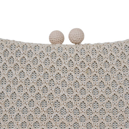 Bolsa de Festa Clutch Palha Off White