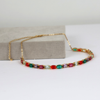 Colar Choker - Cristal Multicolorido - Semijoia