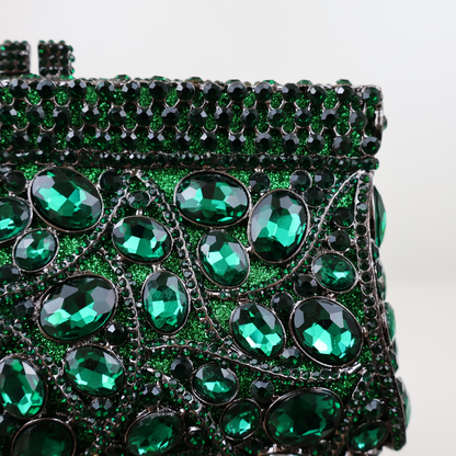Bolsa Festa Clutch Pedraria Strass Verde