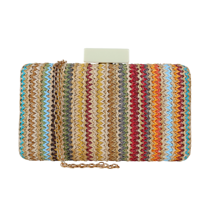 Bolsa de Festa Clutch Palha Colorida