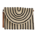 Bolsa Carteira Envelope de Palha Bege