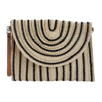 Bolsa Carteira Envelope de Palha Bege