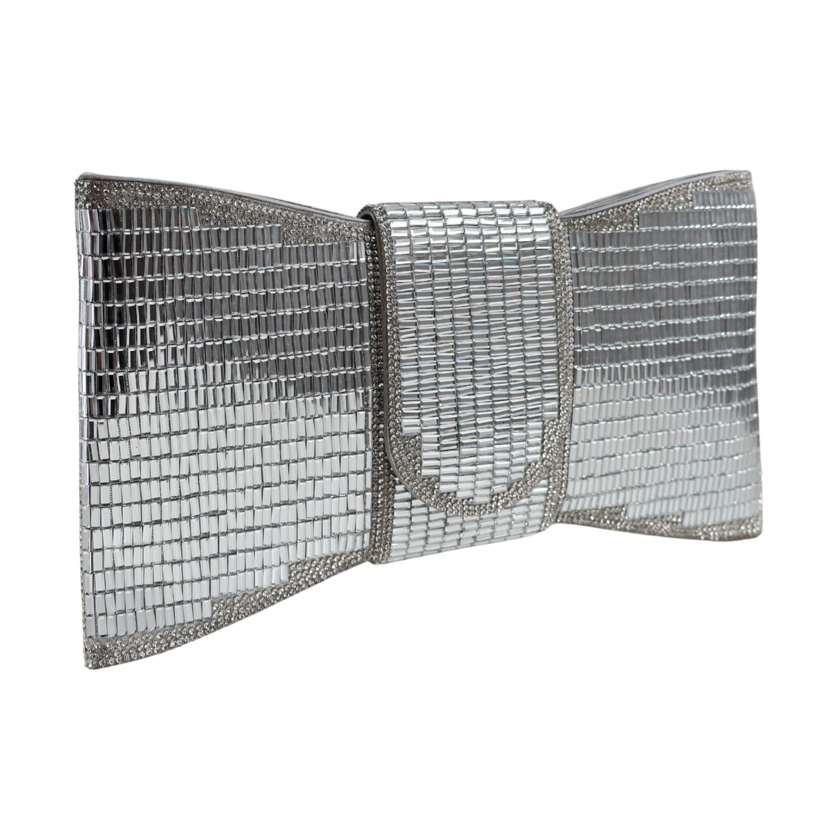 Bolsa Carteira de Festa Clutch Espelhada Prata