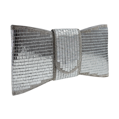 Bolsa Carteira de Festa Clutch Espelhada Prata