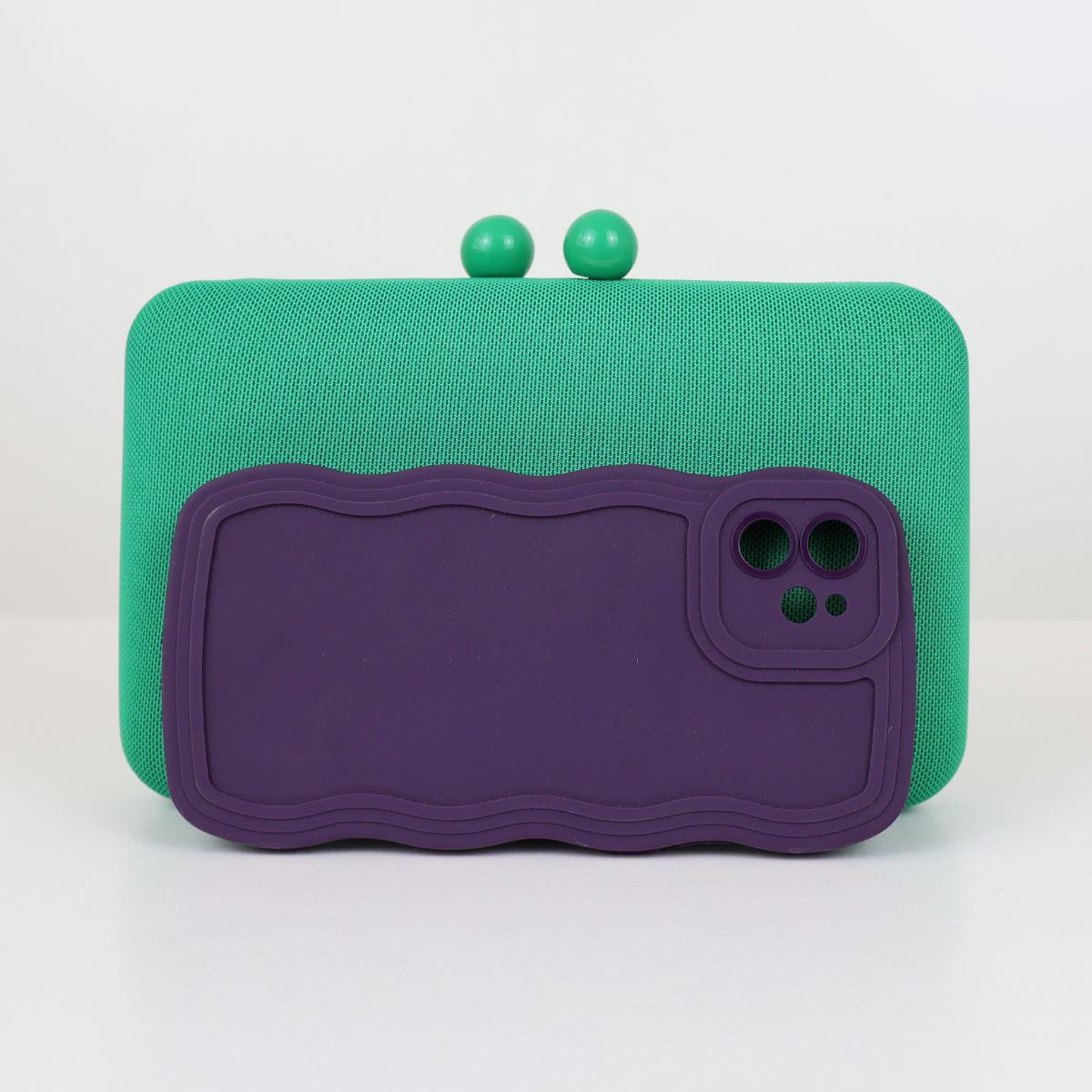 Bolsa Clutch Festa Tecido Verde