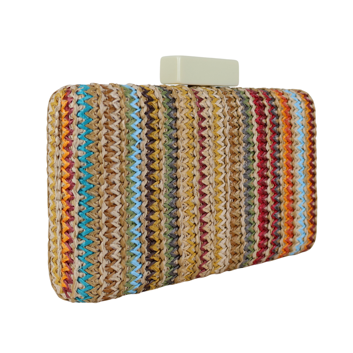 Bolsa de Festa Clutch Palha Colorida