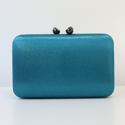Bolsa Clutch Festa Cetim Azul Turquesa