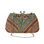 Bolsa Festa Clutch Pedraria Strass Colorida