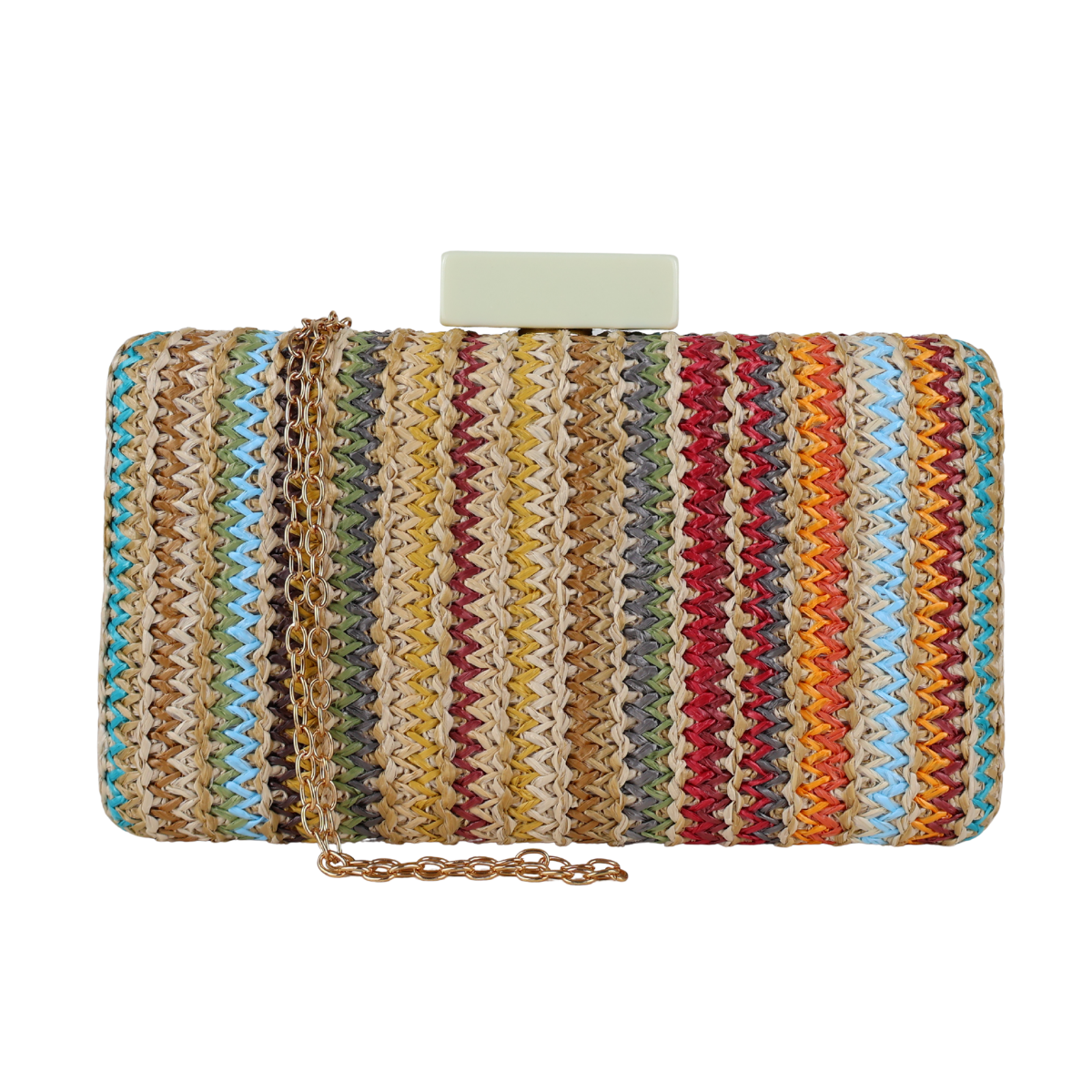 Bolsa de Festa Clutch Palha Colorida