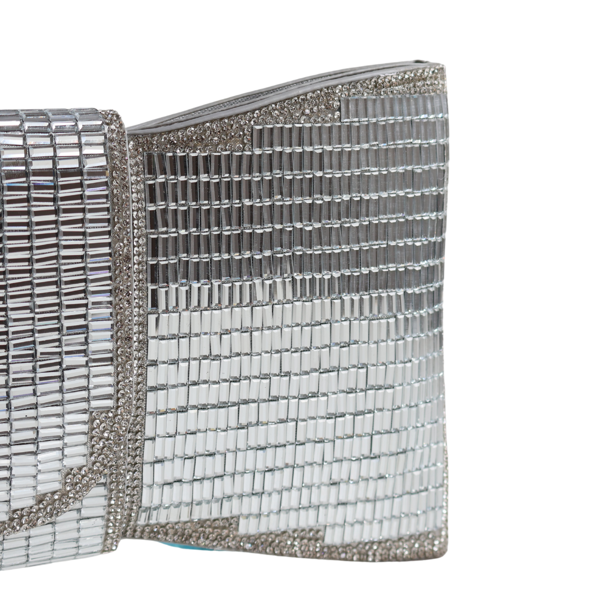 Bolsa Carteira de Festa Clutch Espelhada Prata