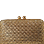 Bolsa Festa Clutch Pedraria Strass Dourada