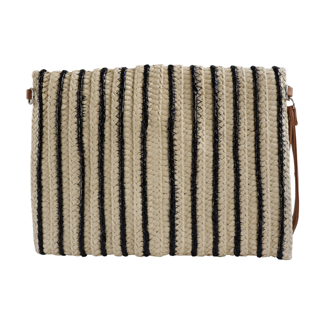 Bolsa Carteira Envelope de Palha Bege