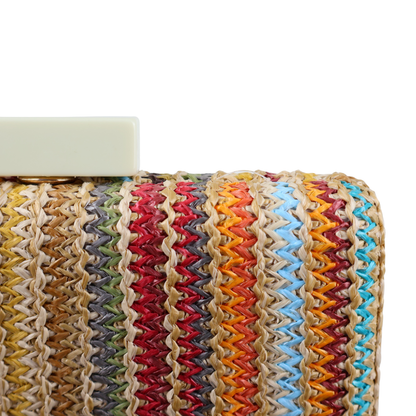 Bolsa de Festa Clutch Palha Colorida