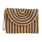 Bolsa Carteira Envelope de Palha Bege