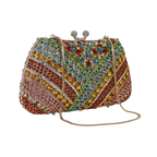 Bolsa Festa Clutch Pedraria Strass Colorida