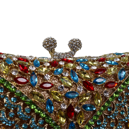 Bolsa Festa Clutch Pedraria Strass Colorida