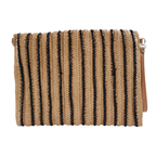 Bolsa Carteira Envelope de Palha Bege