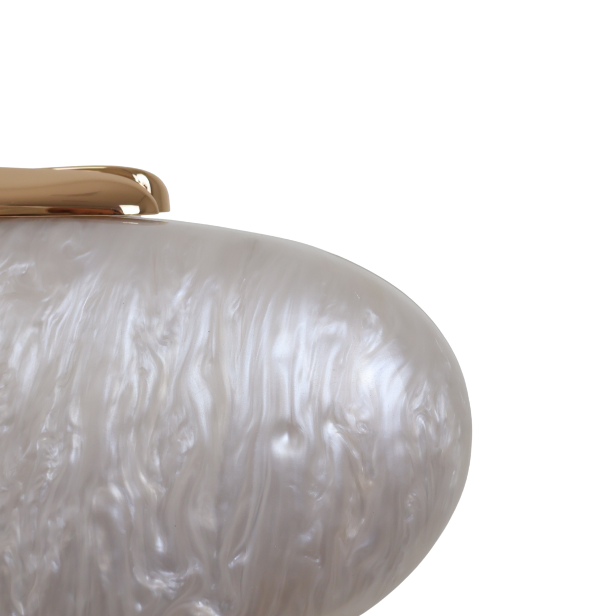 Bolsa Clutch Festa Acrílico Oval Branca