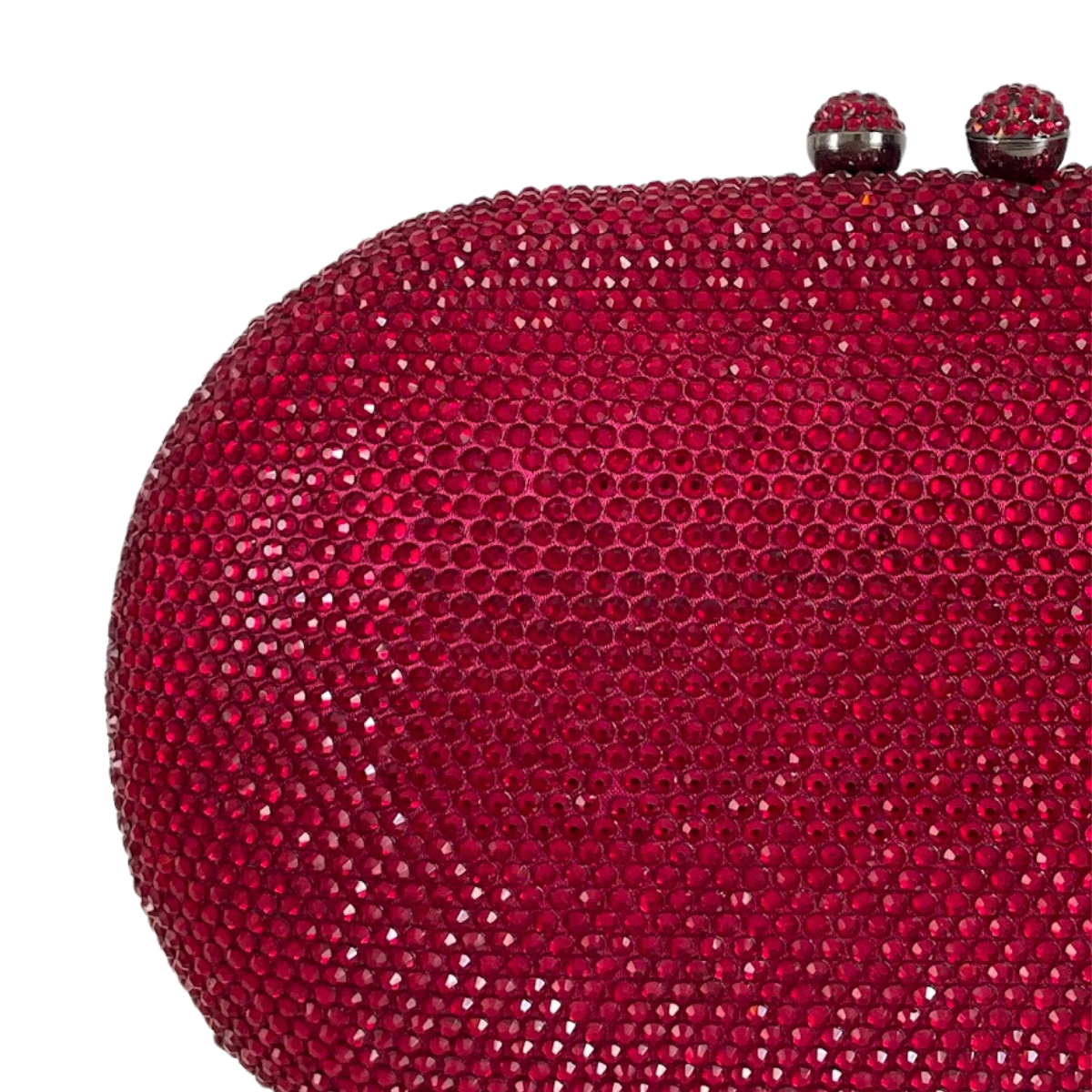 Bolsa Festa Clutch Pedraria Strass Oval Vermelha