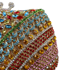 Bolsa Festa Clutch Pedraria Strass Colorida