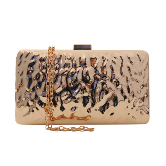 Bolsa de Festa Clutch Metalizada Dourada