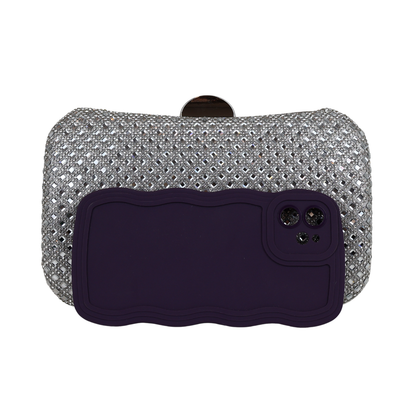 Bolsa Festa Clutch Strass Prata