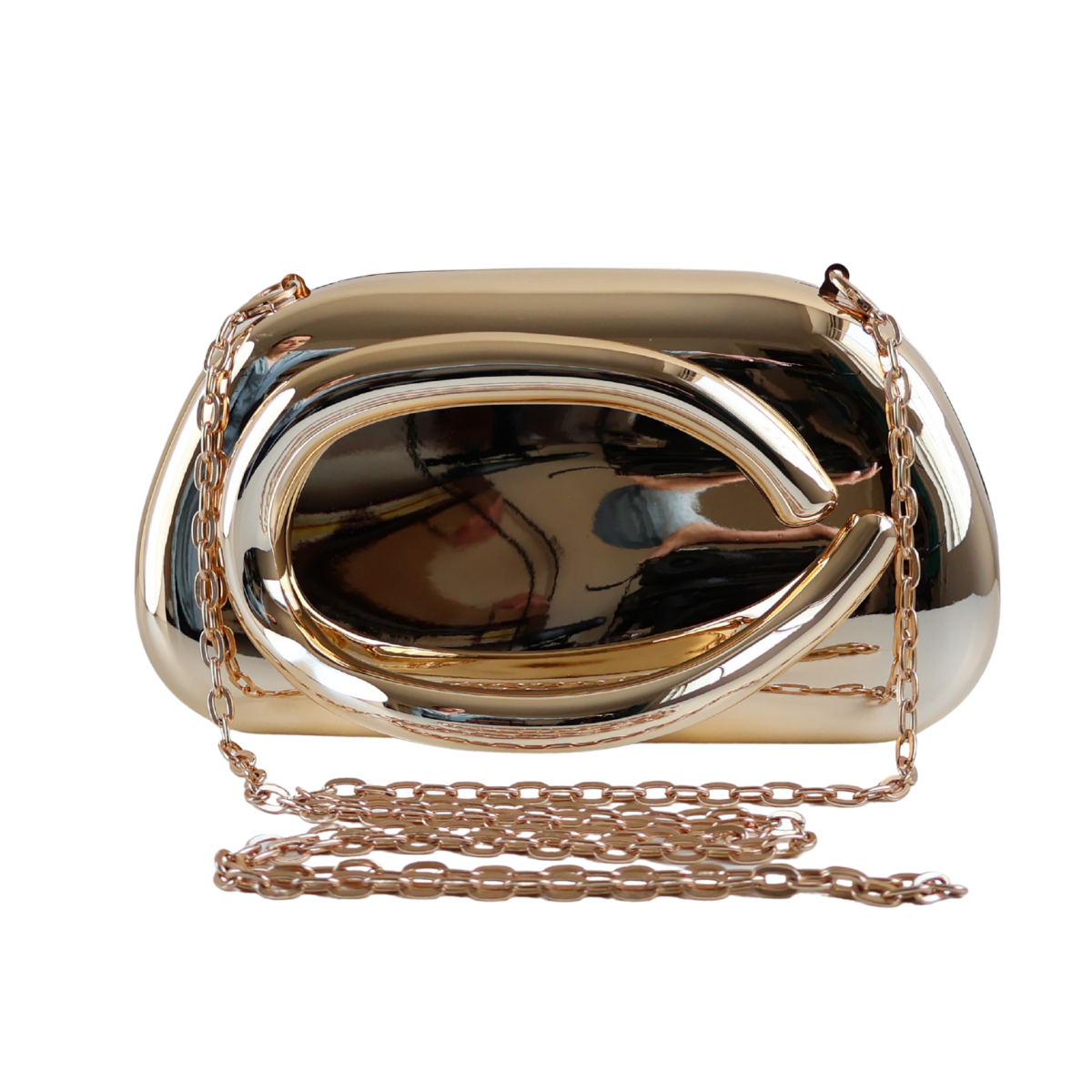 Bolsa de Festa Clutch Metalizada Dourada