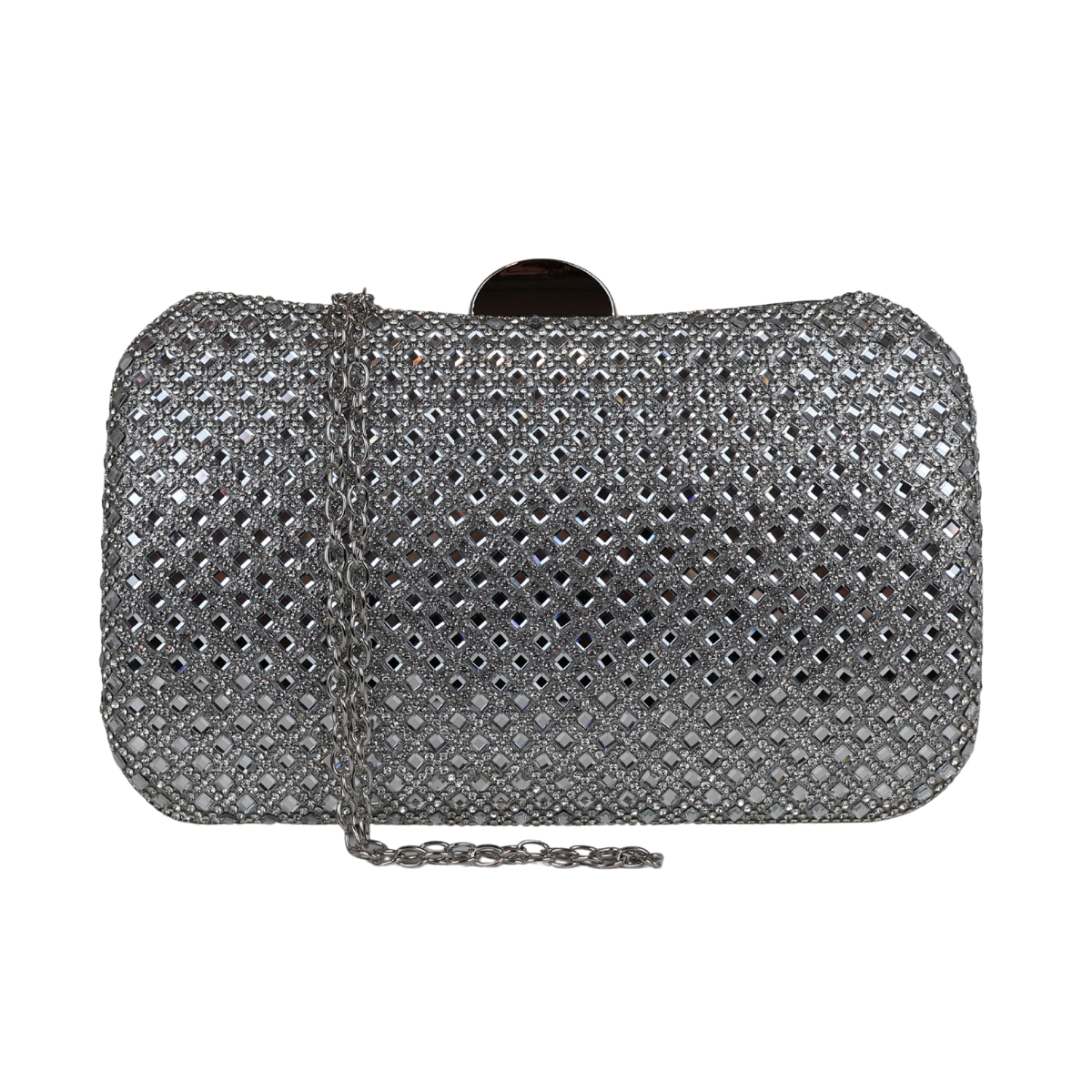 Bolsa Festa Clutch Strass Prata
