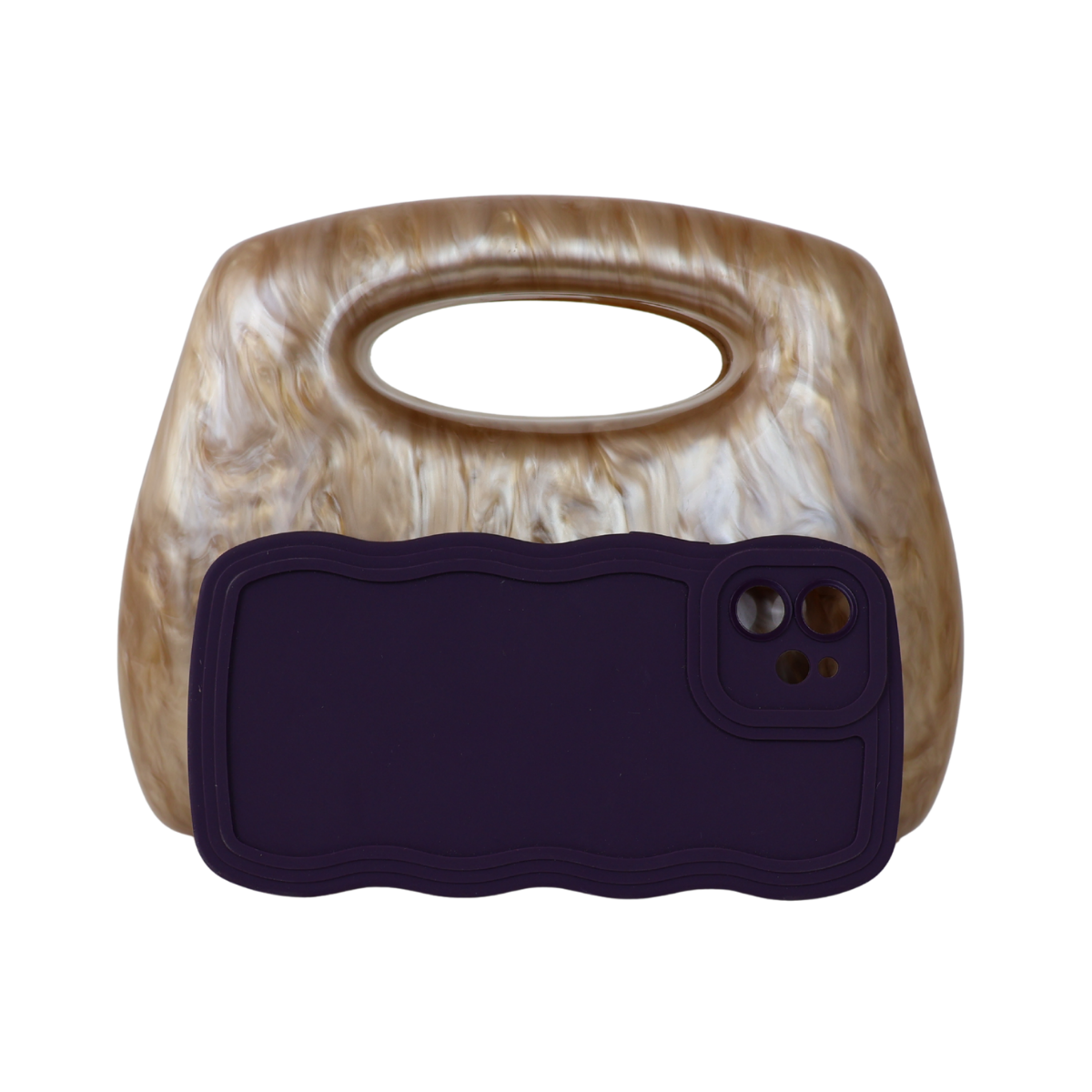 Bolsa de Mão Clutch Festa Acrílico Marrom