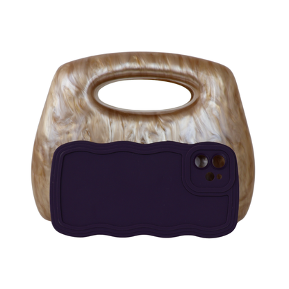 Bolsa de Mão Clutch Festa Acrílico Marrom