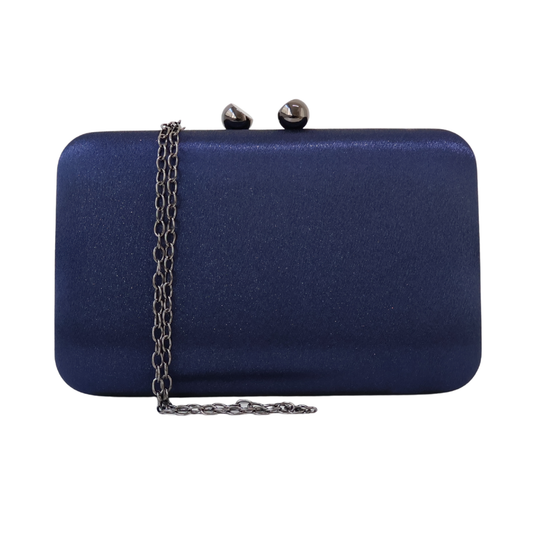 Bolsa Clutch Festa Cetim Azul Marinho