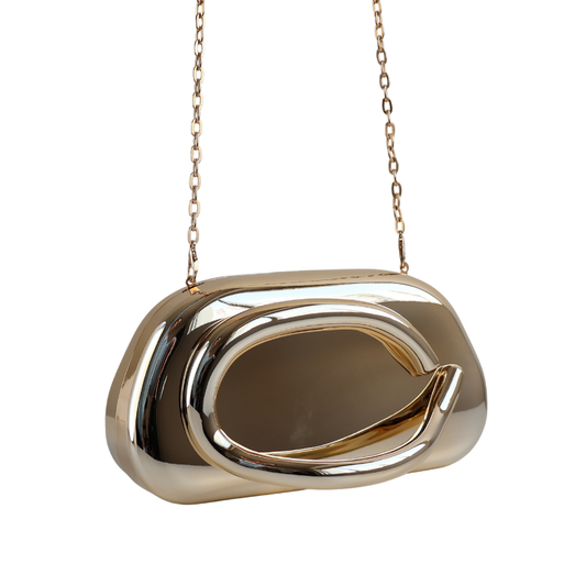 Bolsa de Festa Clutch Metalizada Dourada
