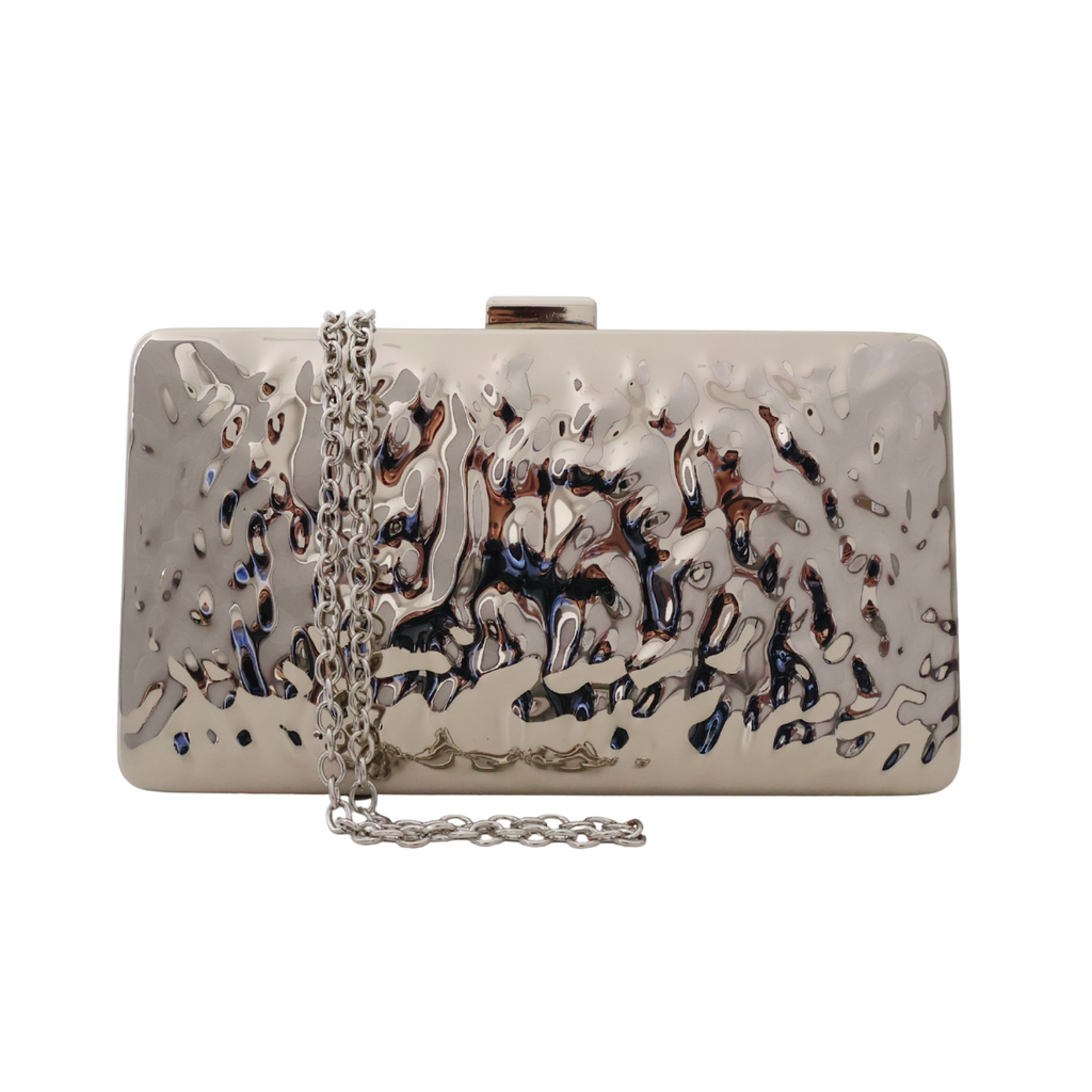 Bolsa de Festa Clutch Metalizada Prateada