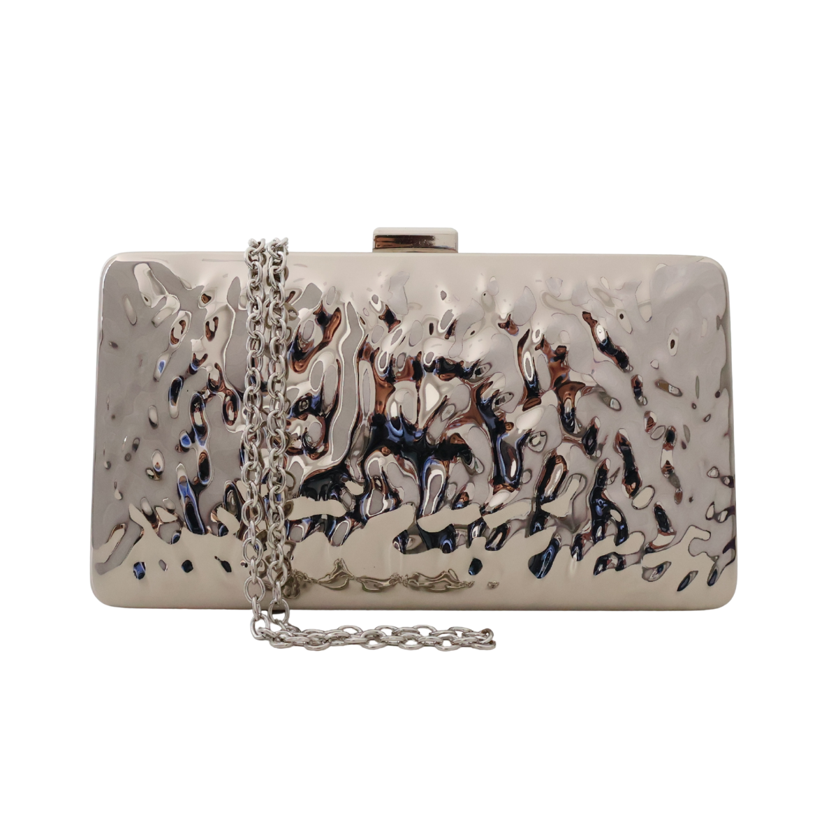 Bolsa de Festa Clutch Metalizada Prateada