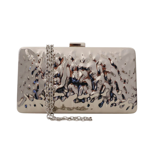 Bolsa de Festa Clutch Metalizada Prateada