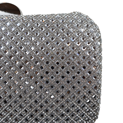 Bolsa Festa Clutch Strass Prata