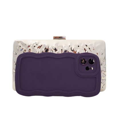 Bolsa de Festa Clutch Metalizada Prateada