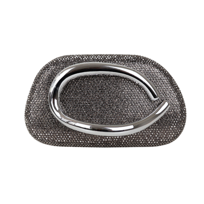 Bolsa Festa Clutch Strass Prata Grafite