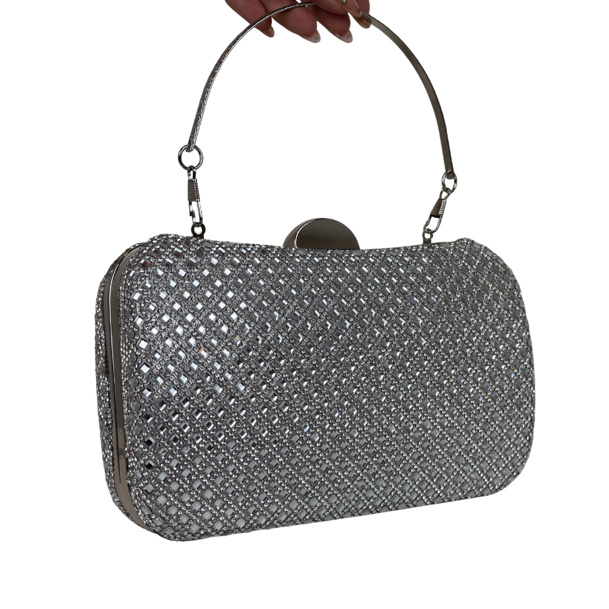 Bolsa Festa Clutch Strass Prata
