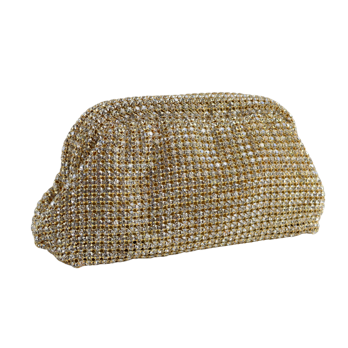 Bolsa Festa Clutch Strass Dourado Claro