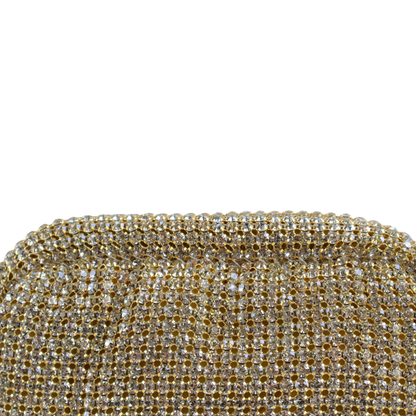 Bolsa Festa Clutch Strass Dourado Claro